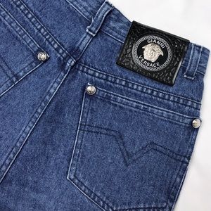SUPER HIGH WAISTED VERSACE MOM DENIM JEANS